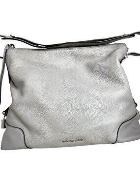 Michael Kors Gray Leather Hobo Bag Adjustable Strap & Metal Feet
